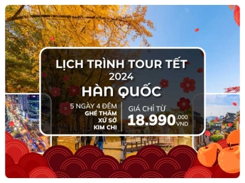 Tour Tết Hàn Quốc 2024: Lịch Trình 5 Ngày Đầy Hấp Dẫn Tại Seoul và Các Điểm Đến Lôi Cuốn
