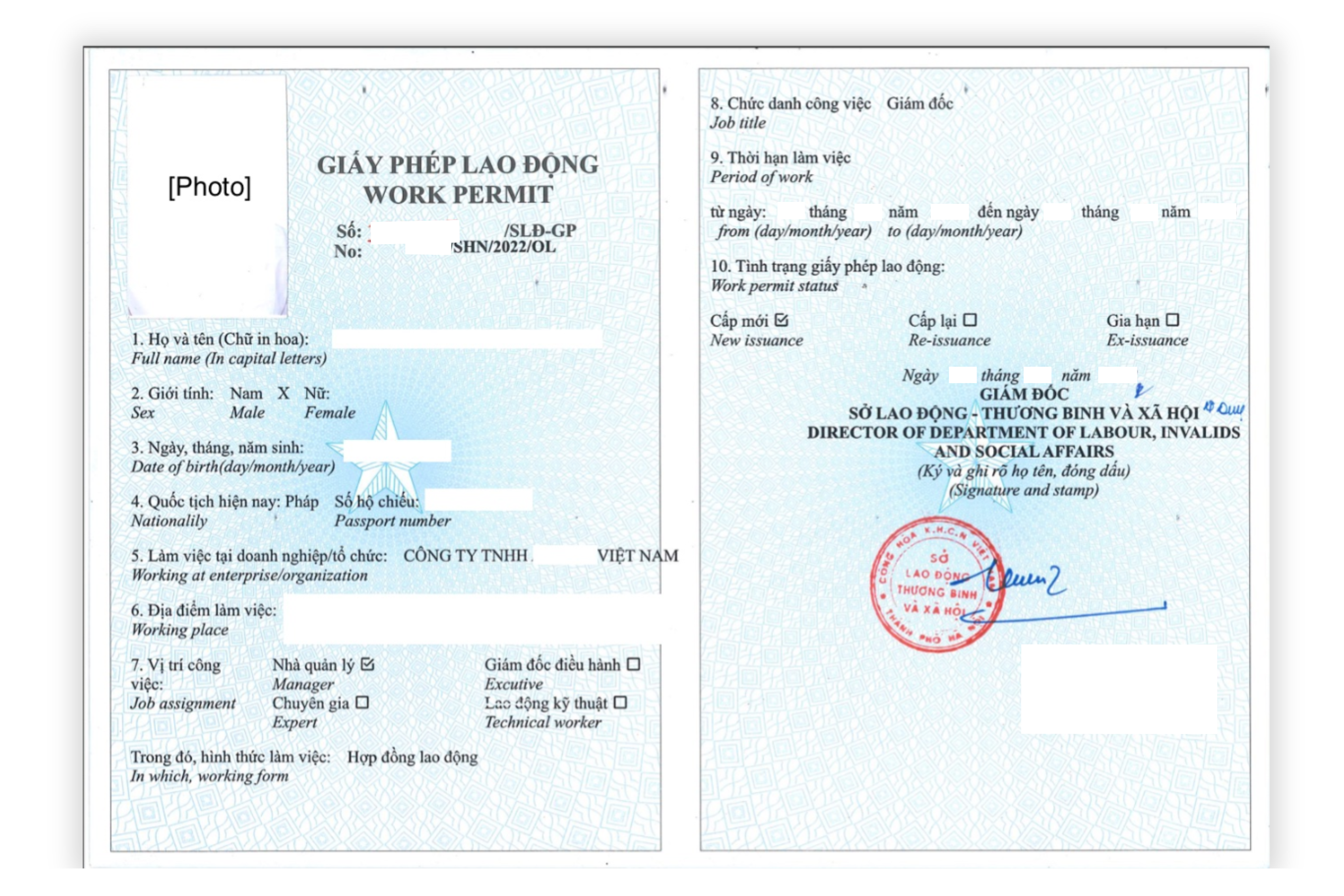 Work Permit - Giấy phép lao động